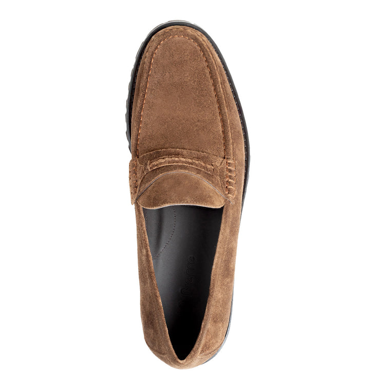 Suede moccasins with track sole for men