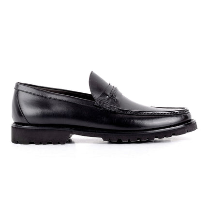 Leather Moccasins with Track Sole for Men