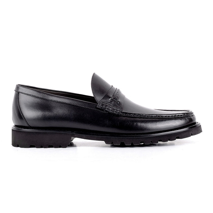 Leather Moccasins with Track Sole for Men