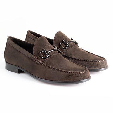 Classic suede moccasins with buckle for men