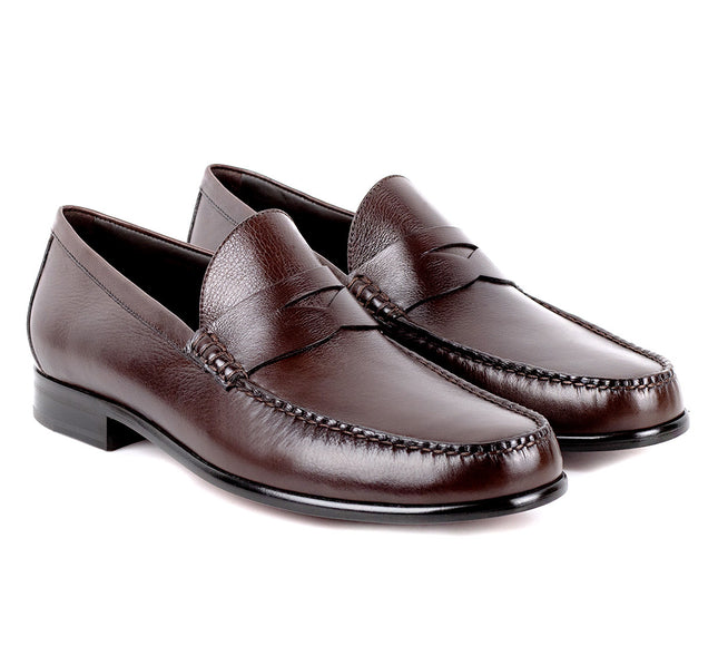 Stitched penny moccasins for men