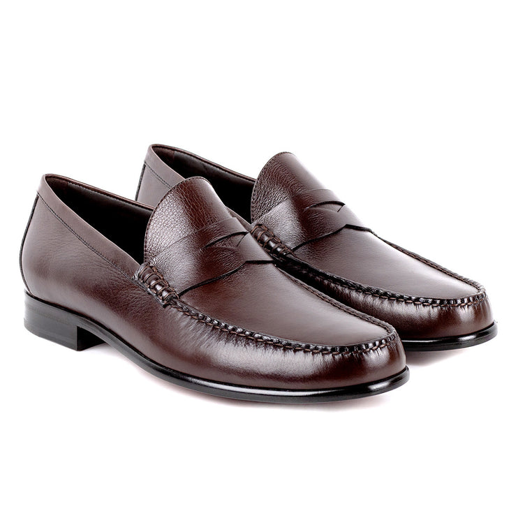 Stitched penny moccasins for men