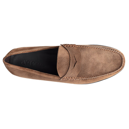 Suede penny moccasins for men