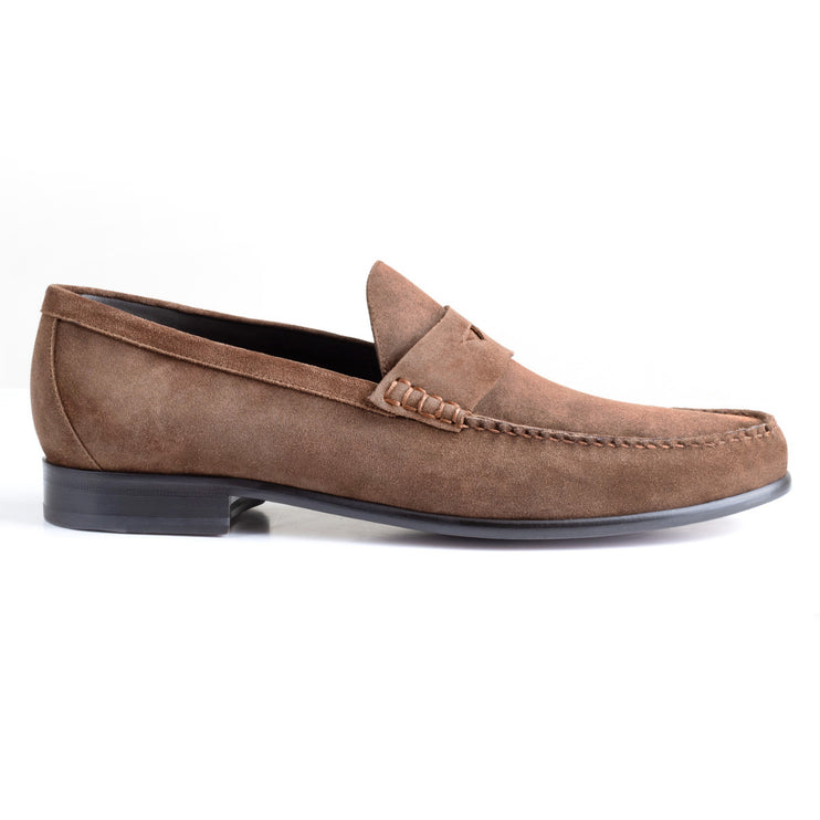 Suede penny moccasins for men
