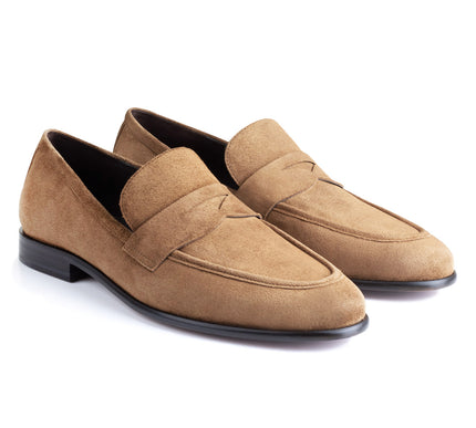 Suede penny loafers for men