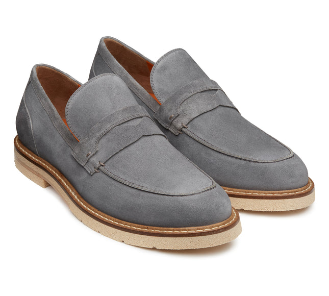 Gray smooth leather penny loafers SAS Soft Step Heel Womens Gray Slip On Penny Loafers -8N | eBay main image 3