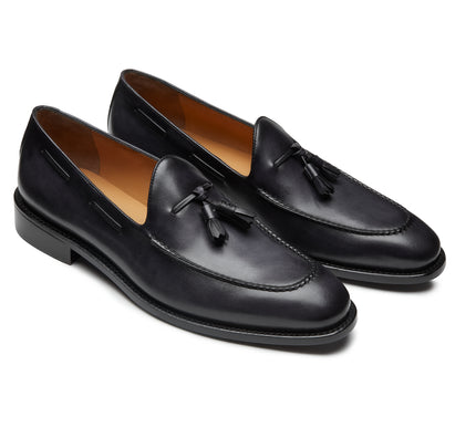 mens-shoes-slipper-loafers-leather-calfskin-inner-cushioning-black-goodyear-welt