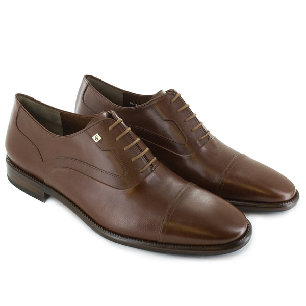 Oxford Brandy Leather Mens Shoe - JP Pierre display picture 2
